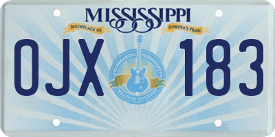 MS license plate OJX183