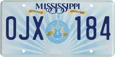 MS license plate OJX184