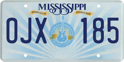 MS license plate OJX185