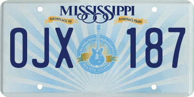 MS license plate OJX187