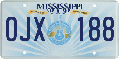MS license plate OJX188