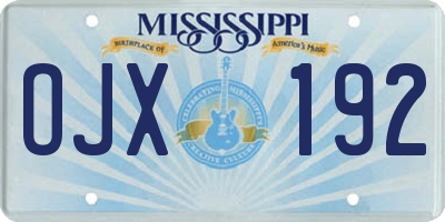 MS license plate OJX192