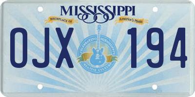 MS license plate OJX194