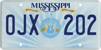 MS license plate OJX202