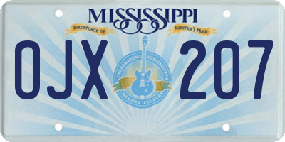 MS license plate OJX207