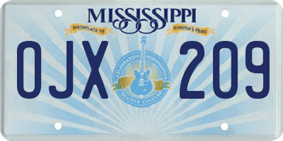 MS license plate OJX209
