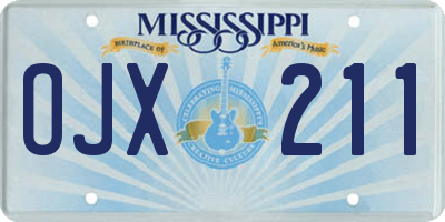 MS license plate OJX211