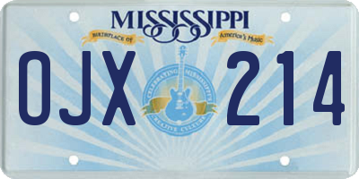 MS license plate OJX214