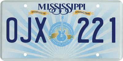 MS license plate OJX221
