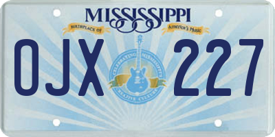 MS license plate OJX227