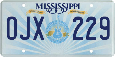 MS license plate OJX229
