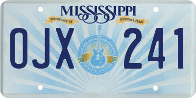 MS license plate OJX241
