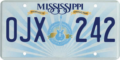 MS license plate OJX242