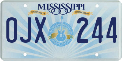 MS license plate OJX244