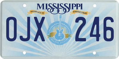 MS license plate OJX246