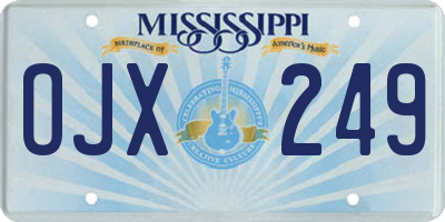 MS license plate OJX249
