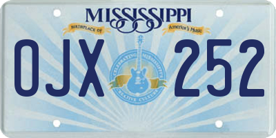 MS license plate OJX252