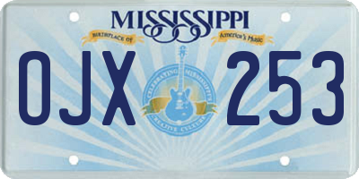 MS license plate OJX253