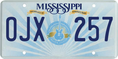MS license plate OJX257