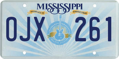 MS license plate OJX261
