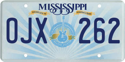 MS license plate OJX262