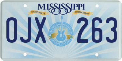 MS license plate OJX263