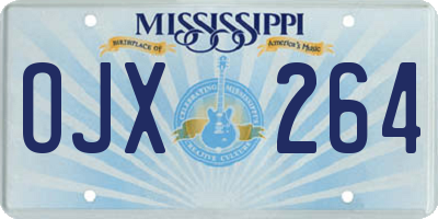 MS license plate OJX264