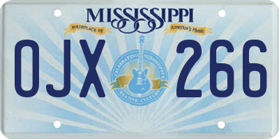 MS license plate OJX266