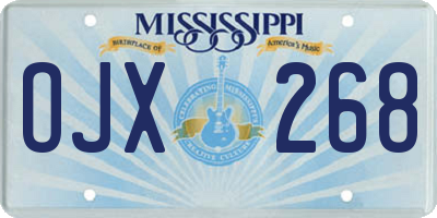 MS license plate OJX268