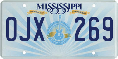 MS license plate OJX269