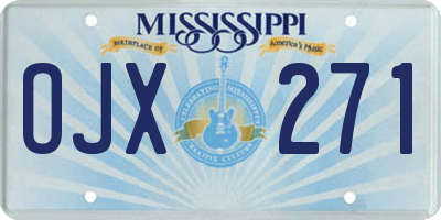 MS license plate OJX271