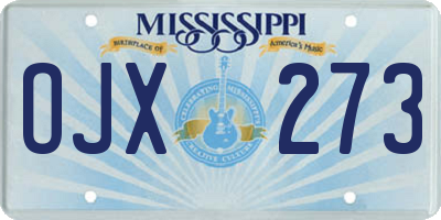 MS license plate OJX273