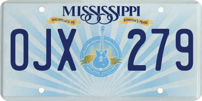 MS license plate OJX279