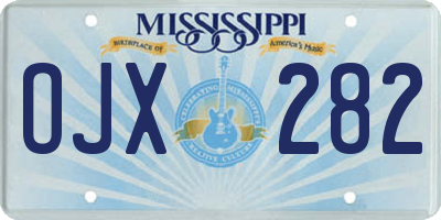 MS license plate OJX282