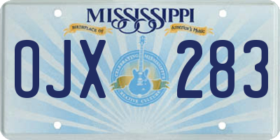 MS license plate OJX283