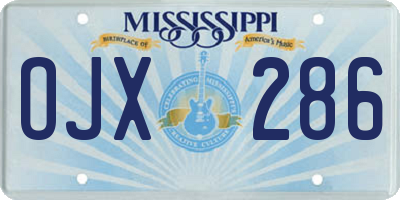 MS license plate OJX286