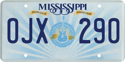 MS license plate OJX290