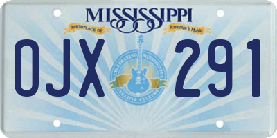 MS license plate OJX291