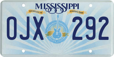 MS license plate OJX292
