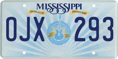 MS license plate OJX293