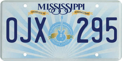 MS license plate OJX295
