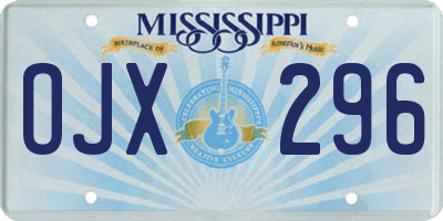 MS license plate OJX296