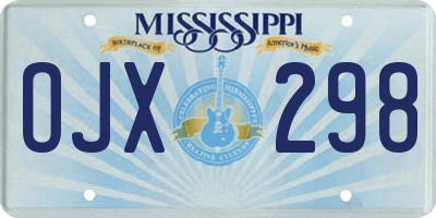 MS license plate OJX298
