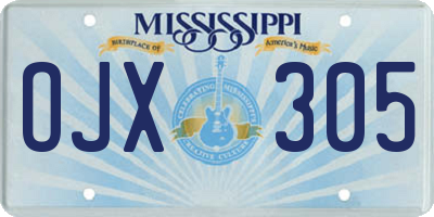 MS license plate OJX305