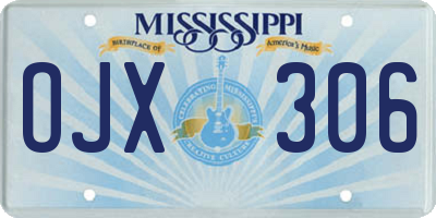 MS license plate OJX306
