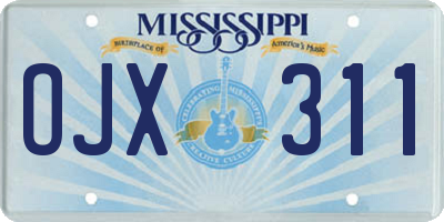 MS license plate OJX311