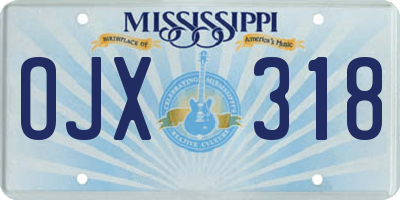 MS license plate OJX318