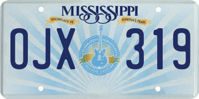 MS license plate OJX319