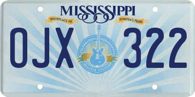 MS license plate OJX322