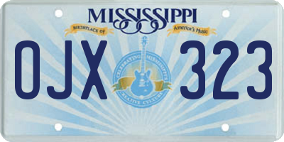 MS license plate OJX323